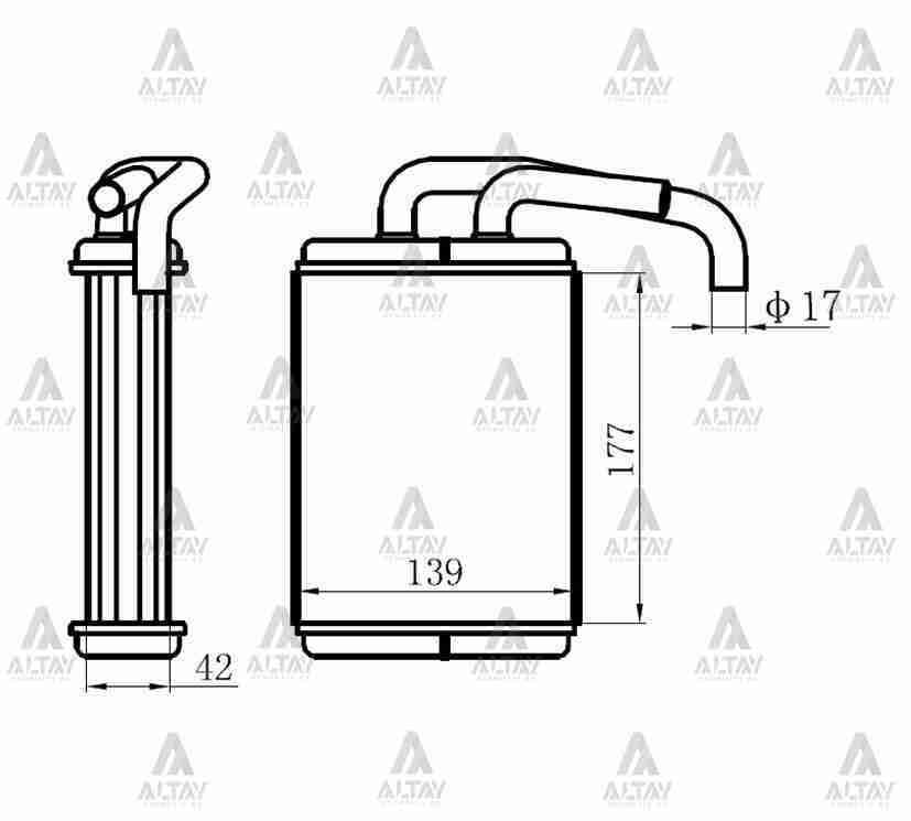 Radyatör Kalorifer L-200 99-05 (177X139X32) Mn123461