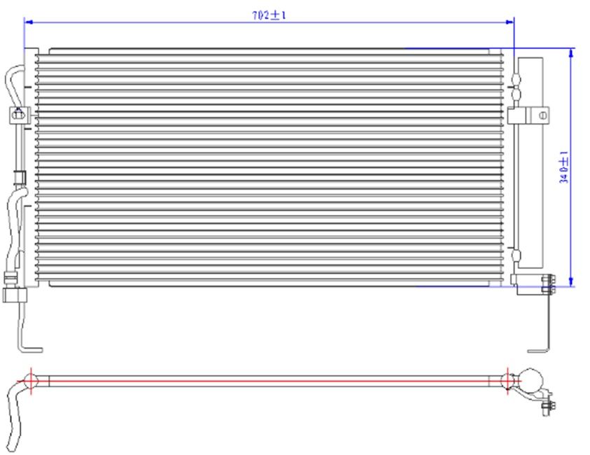 KLIMA RADYATORU SANTAFE 00-06     DIZEL  -  630x345x20 97606-26401 / 97606-26000