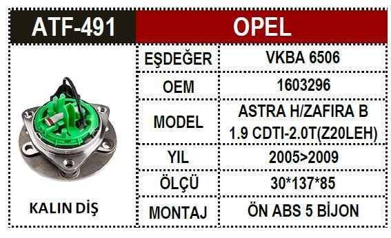 Opel Porya Ön Astra H 1,9 5 Bijon  1603282 1603282 1603296