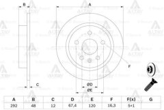 Fren Diski Insıgnıa A 08-18 / Arka Düz 292-5 13582356