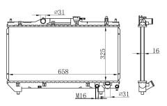 SU RADYATORU AVENSIS 97-00     MANUEL  -  325x658x16 16400-0D080