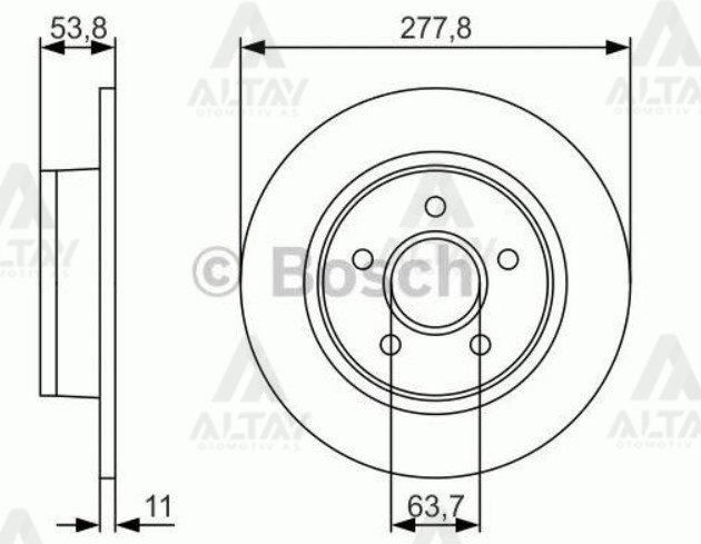 Fren Diski Connect 02=> / Arka Düz 278-5 2T142A315Bc