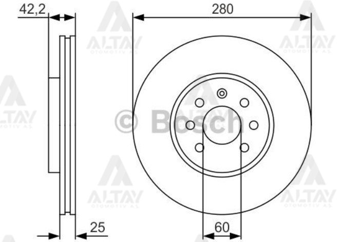Fren Diski Astra H 04-09 / Combo C 01-12 / Merıva A 03-10 / Ön Havalı 280-4 569006