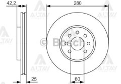 Fren Diski Astra H 04-09 / Combo C 01-12 / Merıva A 03-10 / Ön Havalı 280-4 569006