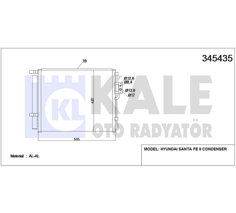 Radyatör Klima Santafe 10-12 2.0 Dizel 976062B700