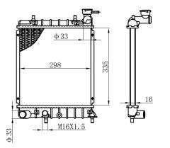 SU RADYATORU ACCENT 1.3 00-06     MANUEL  -  335x298x16 25310-25050