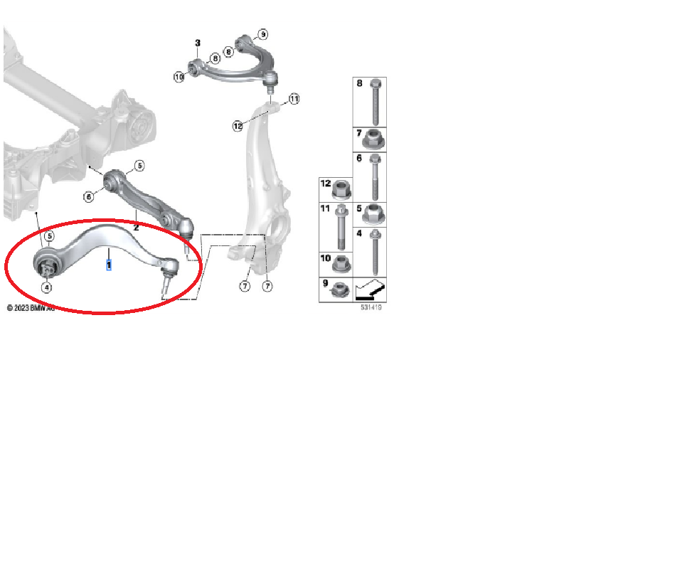 BMW G60 ÖN ÜST SALINCAK SAĞ 31108833032