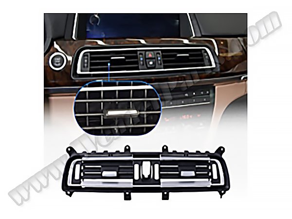 Klima/Kalorifer Izgarası F01+LCI Ön Orta; Nikelajlı Siyah - 64229112151