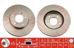 FREN DISKI ON CRV 95-02 / HRV 99- / PRELUDE 96-00 / INTEGRA 92-01 282mm   5 BIJON 45251-SZ3-E00