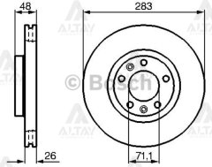 Fren Diski 407 05=> / 508 I 10-18 / C5 Iı-Iıı 08=> / Ön Havalı 283-5 4246P7