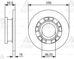 Fren Diski Custom 12=> / V362 Absli Tek Teker Arka Düz 288-5 Bk212A097Ab