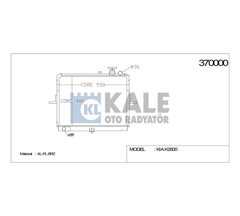 Radyatör Su Bongo  97-04 / K-2700 04=> 26Mm (Mt) Brazıng Ok63K15200