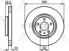 Fren Diski Doblo 04-10 / Doblo 10=> / Egea 15=> / Combo 12=> / Ön Havalı 284-5 71739568