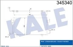 KLİMA RADYATÖRÜ 345340 PARTNER 96>BERLINGO 96> XSARA (97 00) 1.8D 1.9D DW8 XUD9