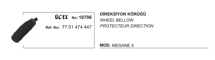 DİREKSİYON KÖRÜĞÜ 10706 MEGANE II DACIA LOGAN 7701474447