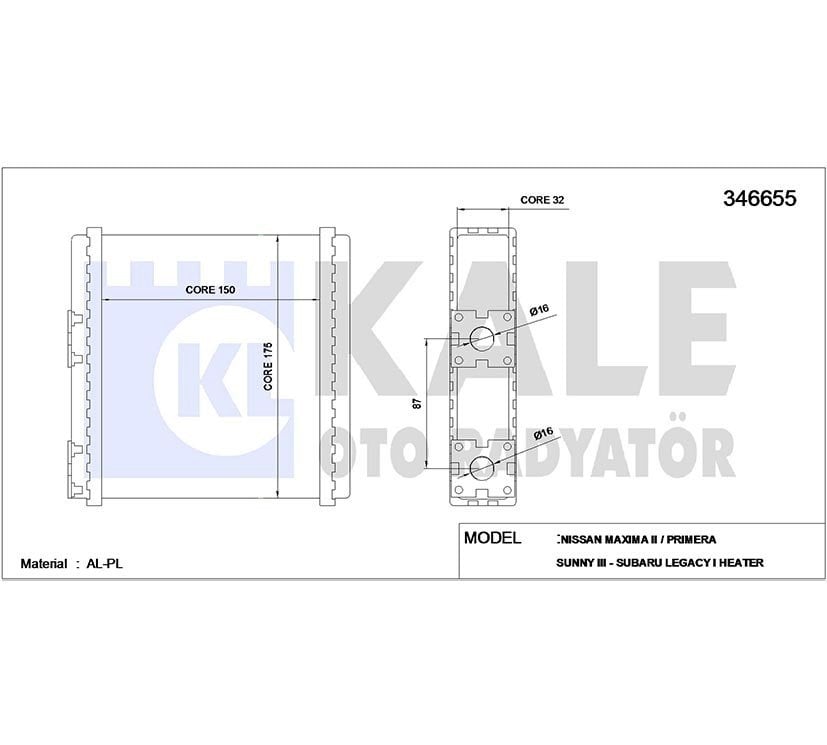 Radyatör Kalorifer Prımera90-95 /Sunny90-94 / Mıcra92-00 Mekanik 271406Jh15