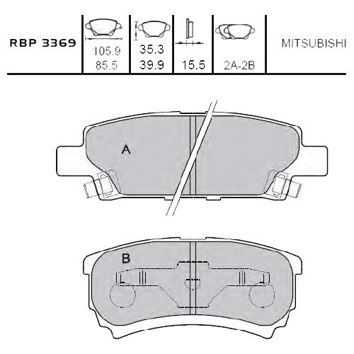 Arka Fren Balata - Lancer 03- Rbp3369