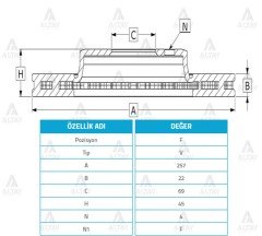 Fren Diski Sonata 90-97 / Bluebırd 96-00 / Ön Havalı 255-4 5171233001