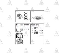 Piston Segmanlı I-30 07-16 / Blue 11-15 / Ceed 08-18 / Cerato 09-15 1.6 Dizel 0.50 234102A997