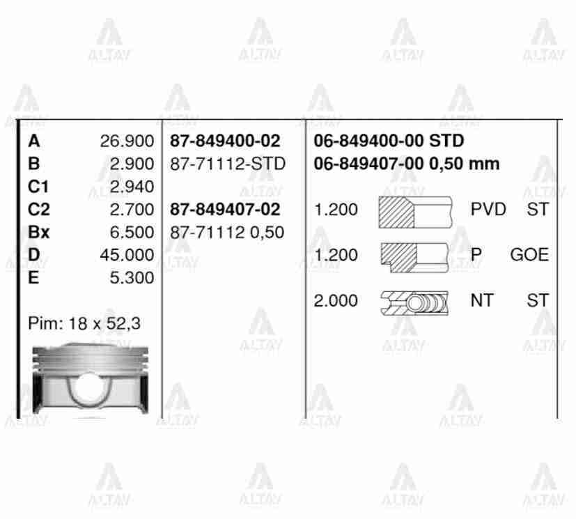Segman I-30 12-16 Benzinli / Ix-35 / Tucson 15=> T-Gdı / Sportage 1.6 Std 684940000