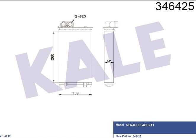 KALORİFER RADYATÖRÜ 346425 LAGUNA I 1.6 1.8 2.0 (95 01)