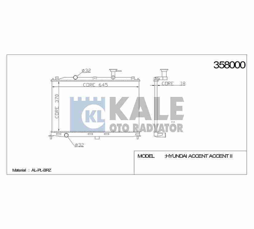 Radyatör Su Accent 06-11 Era Benzinli (Mt) Brazıng 253101