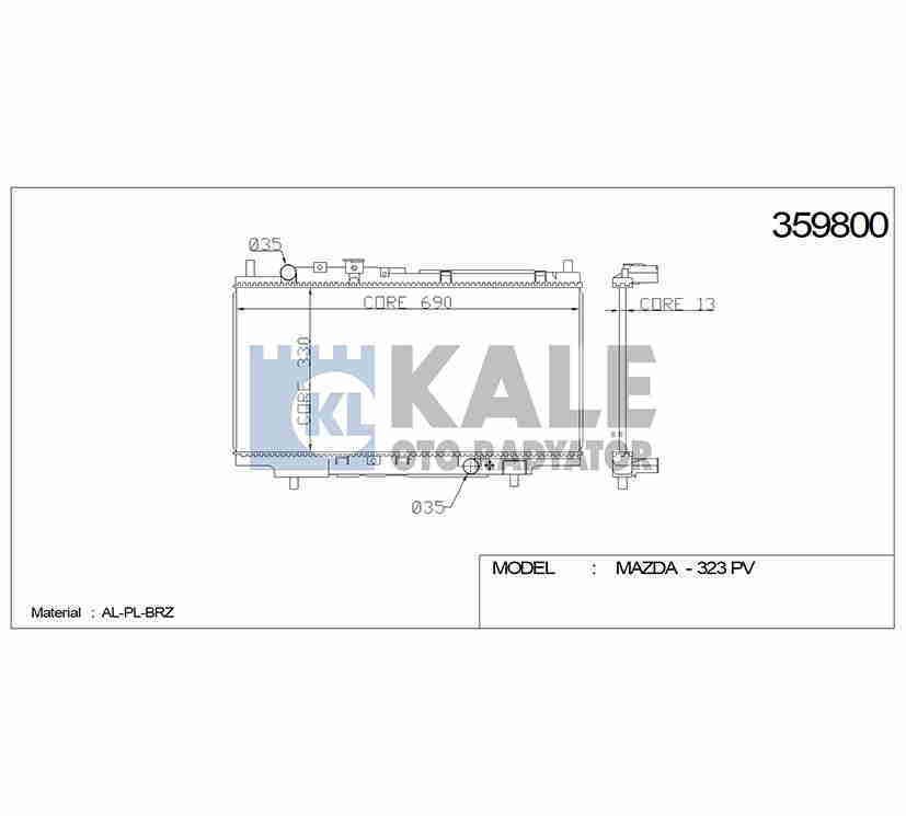 Radyatör Su 323  95-98 1.5/1.8 Famılıa (Mt) Brazıng B6Bf15200G