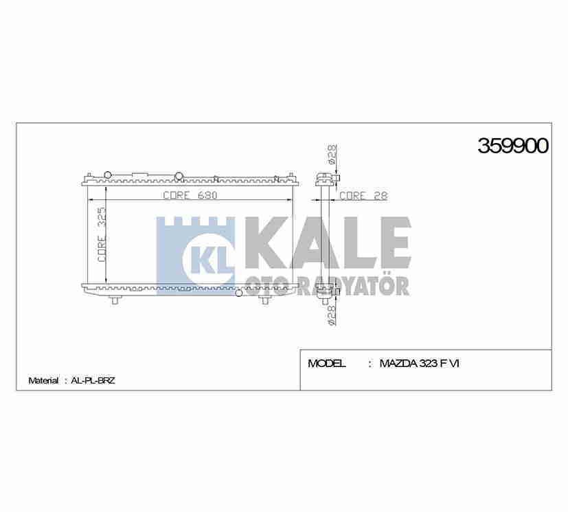Radyatör Su 323  98-01 1.5 / 1.8 Famılıa (Mt) Brazıng Zl0515200B