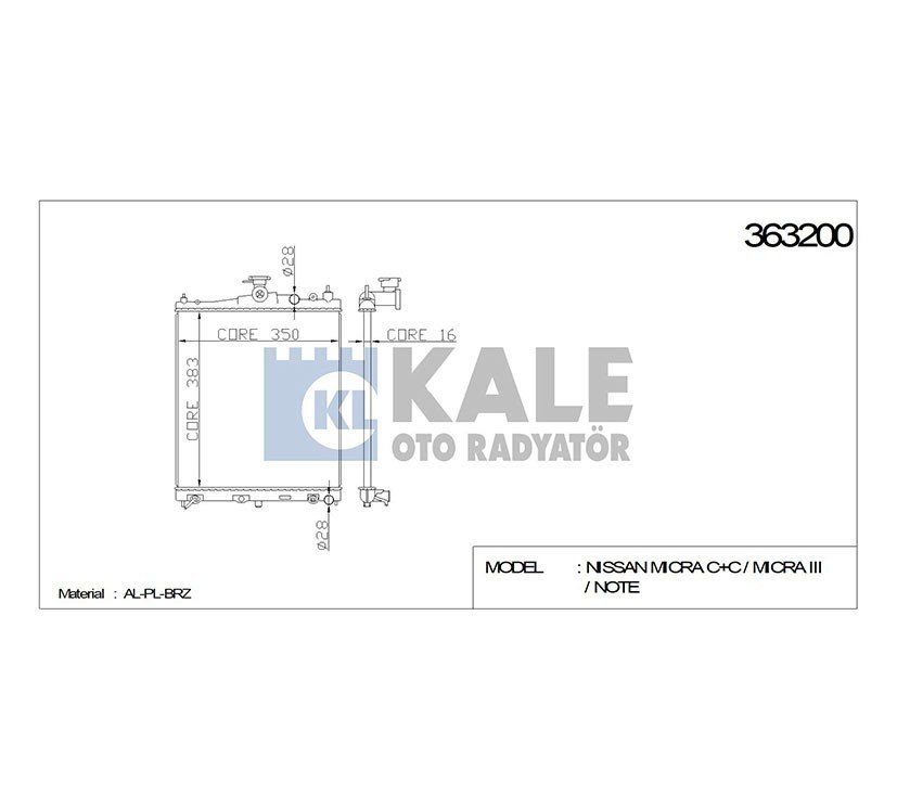 Radyatör Su Mıcra 03-10 K12 Note 06=> 500X381X16 (At) Brazıng 21460Bh50A