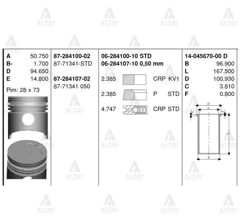 Segman Ceres  92-99 / 2.2 Std 628410010