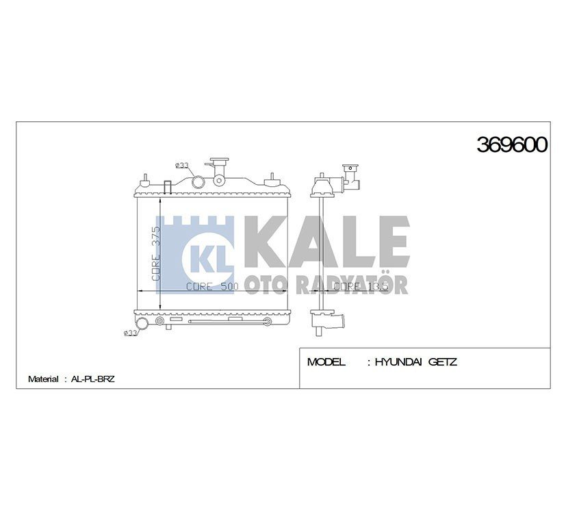 Radyatör Su Getz 03-11 Benzinli (At) Brazıng 253101C150
