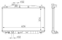 SU RADYATORU CIVIC HB 1.8 06=>     MANUEL  -  374x678x18 19010-RSA-G01