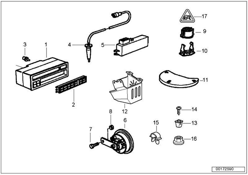 ALARM KORNA KAPAĞI BMW E36 65758367700