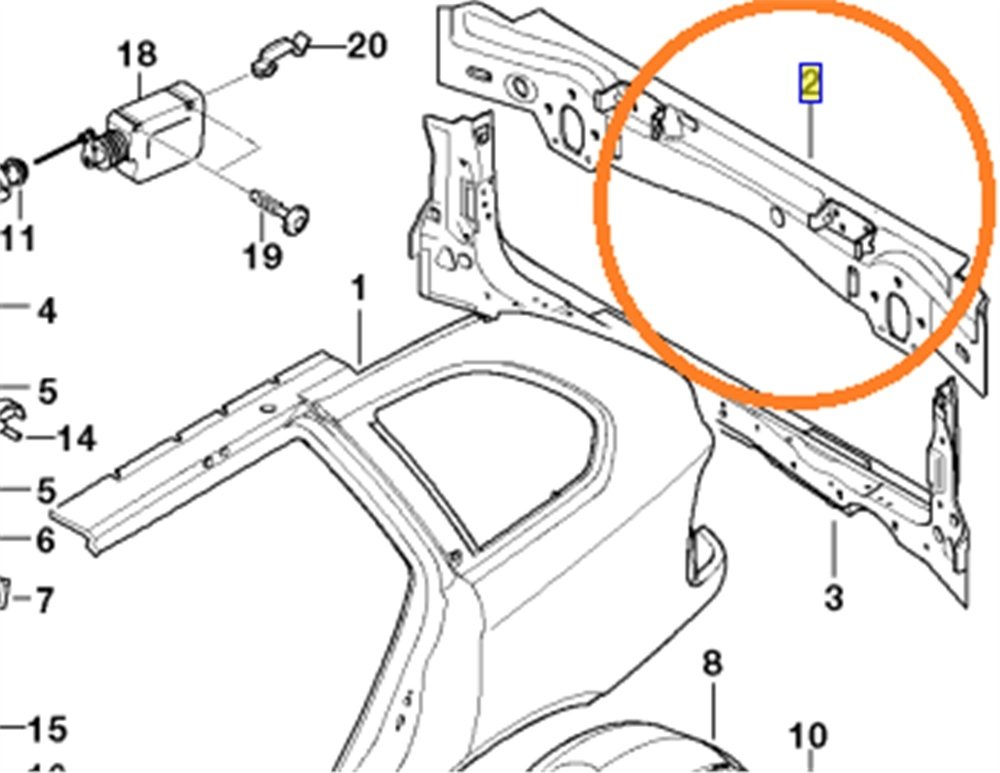 PANEL ARKA X5 ÜST BMW 41347002468