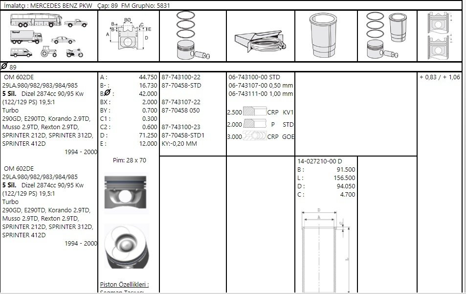 Mp_Om602 312-412 Sprinter 5 Sil.28Pim 1994 Piston