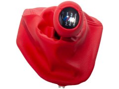 Topuzlu Vites Körüğü E39 -6 İleri- Man.Şanz; (Kırmızı; Suni Deri) Işıklı -///M- - ---