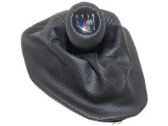 Topuzlu Vites Körüğü E39 -6 İleri- Man.Şanz; (Siyah; Noktalı; Suni Deri) Işıklı -///M- - ---