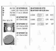 Piston Segmanlı L-200 4D56 Turbo Magnum 2-4 Std 8773414Std