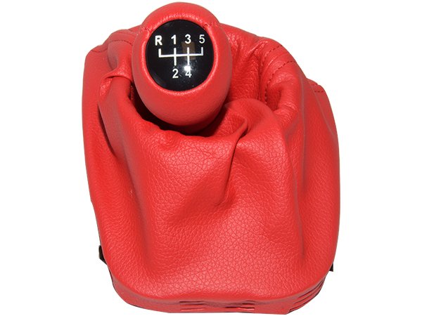 Topuzlu Vites Körüğü E46 -5 İleri- Man.Şanz; (Kırmızı; Suni Deri) - 1434098/299RD