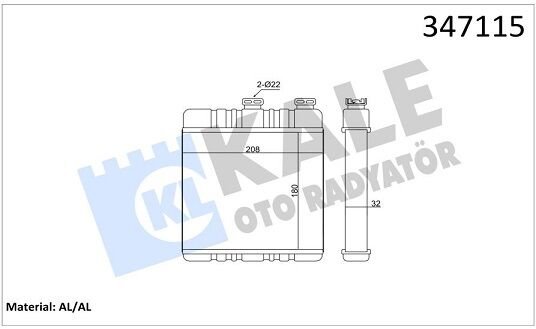 KALORİFER RADYATÖRÜ 347115 ASTRA G ZAFIRA A ZAFIRA B (BRAZING)