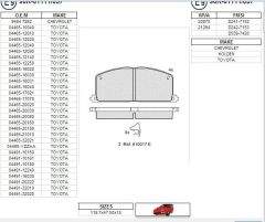 FREN BALATASI ON COROLLA AE92 AE100 KRB. 88-98 / CORONA / CARINA 82-92 04491-12422 - 04491-12170 - 04465-10040 - 04465-12510 - 04491-12231 - 04465-12010 - 04465-12090rn