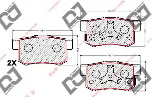 FREN BALATASI ARKA CRV 02-06 / ACCORD 03-08 43022-S9A-E00 - 43022-S9A-010 - 43022-SJF-E00 - 43022-TL0-G50 - 43022-TL0-G51 - 43022-TP6-A00