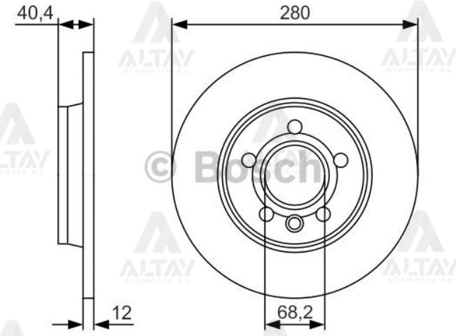 Fren Diski Transporter T4 96-03 / Arka Düz 280-5 0986479R91