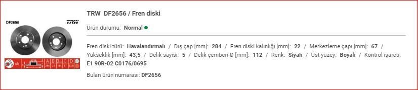 M.BENZ W202 FREN DİSKİ ÖN TAKIM HAVALI A2024210912