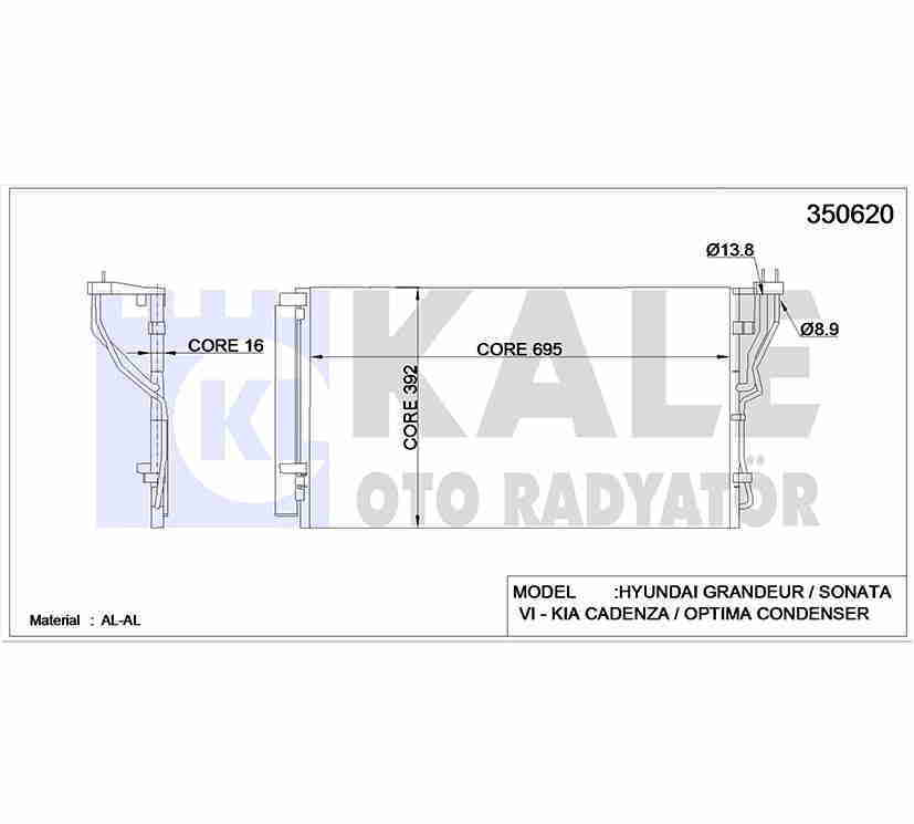 Radyatör Klima Sonata 10=> / Optima 12=> 976063R000