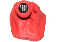 Topuzlu Vites Körüğü E46 -6 İleri- Man.Şanz; (Kırmızı; Suni Deri) - 1434426/817RD