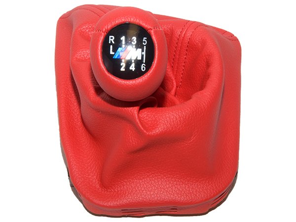 Topuzlu Vites Körüğü E46 -6 İleri- Man.Şanz; (Kırmızı; Suni Deri) -///M- - 1434426/884RD