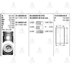 Segman Canter 304 / 444 / H-350 / 4D31 / 3.3 / 0.50 628820700
