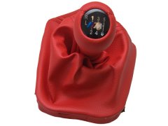 Topuzlu Vites Körüğü E46 -6 İleri- Man.Şanz; (Kırmızı; Suni Deri) Işıklı -///M- - 25112282450RD