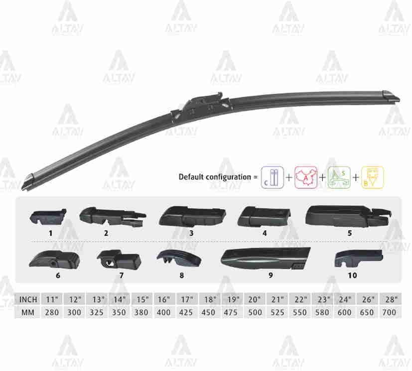 Silecek Süpürgesi Muz Tip 8 Aparatlı  Multı-Fıt 17'' (430Mm)